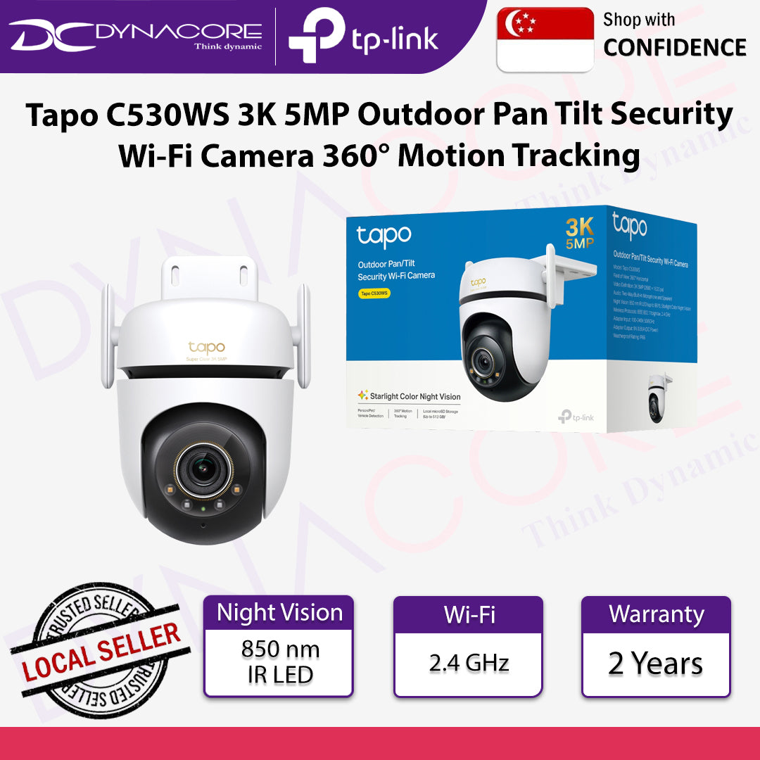 TP-LINK Tapo C530WS 3K 5MP Outdoor Pan Tilt Security Wi-Fi Camera 360° Motion Tracking - 8885020624984