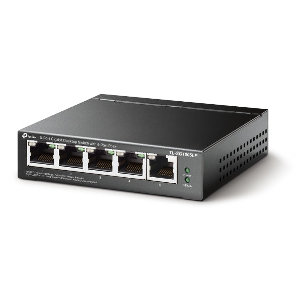 TP-Link TL-SG1005LP 5-Port Gigabit Desktop PoE Switch with 4-Port PoE+ - 6935364052720
