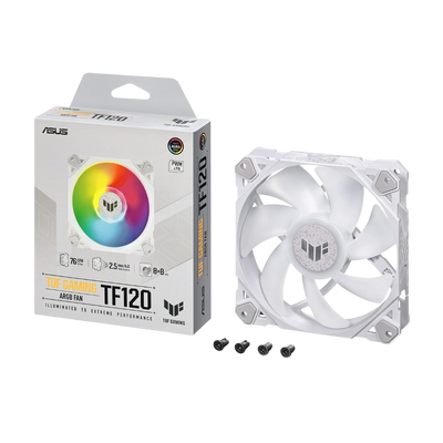 ASUS TUF Gaming TF120 ARGB White Edition Case Fan - 1-Pack - 4711081845393