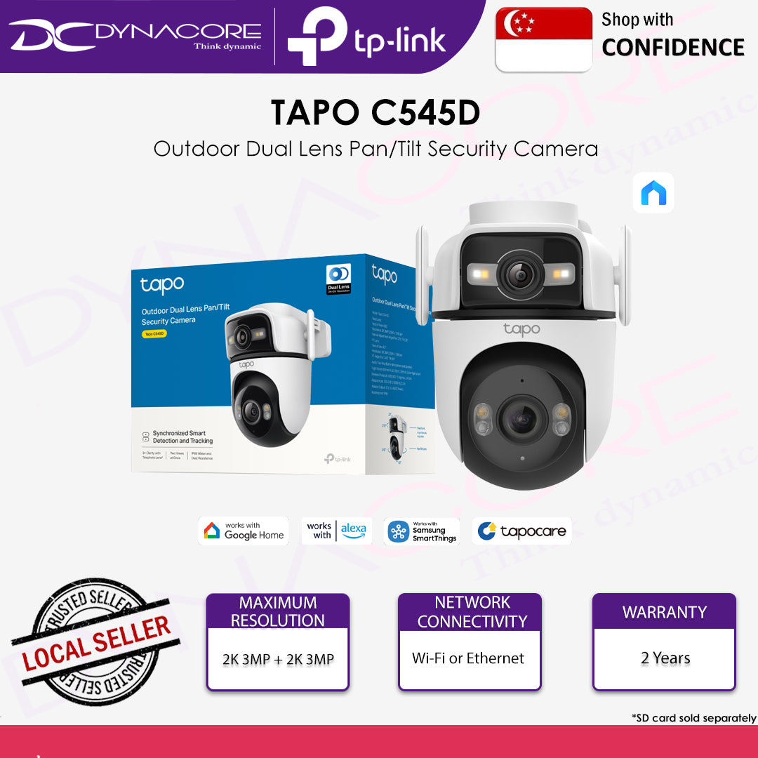 TP-LINK Tapo C545D Outdoor 2K 3MP Dual Lens Pan/Tilt Security Camera - 8885020629255