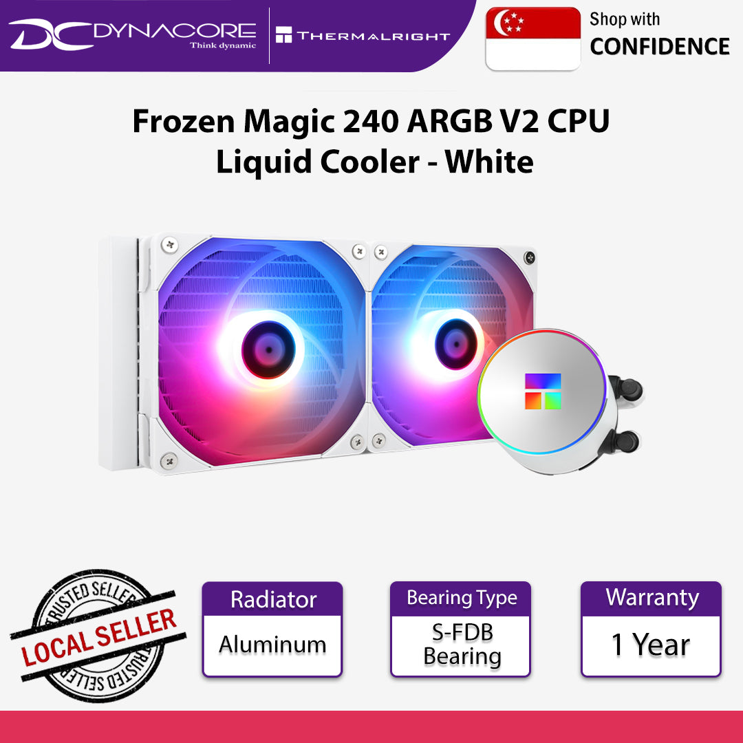 Thermalright Frozen Magic 240 ARGB V2 CPU Liquid Cooler White - 814256003681