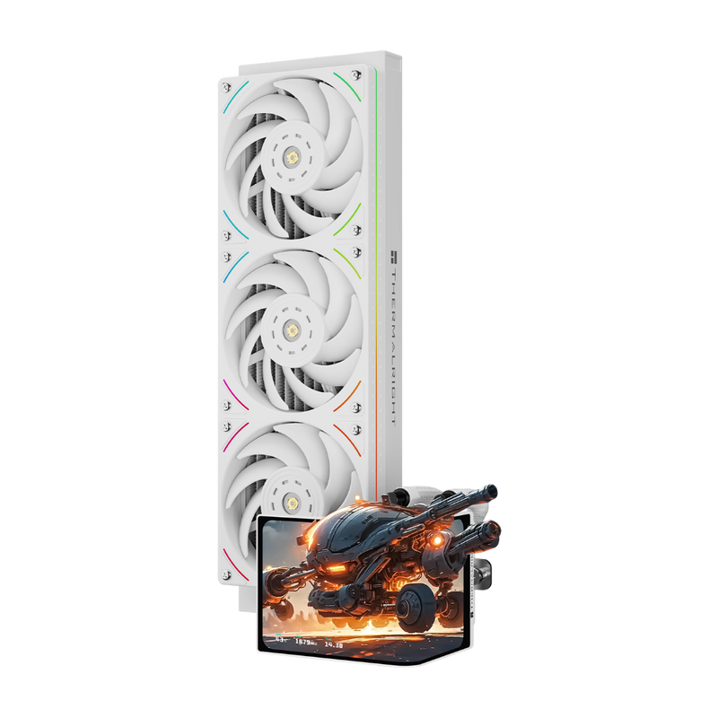 Thermalright Levita Vision 360 UB ARGB 360mm AIO Liquid Cooler 2K 60Hz Curved Screen White - 814256022385