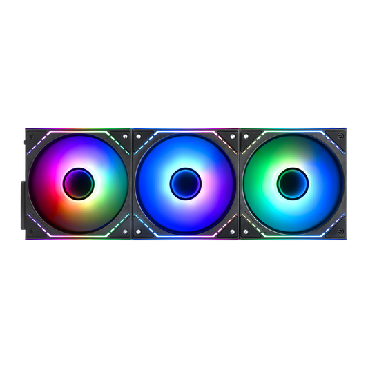Thermalright TL-M12QR-S X3 120mm ARGB Reverse PC Case Fan 3 Pack Black - 814256022255