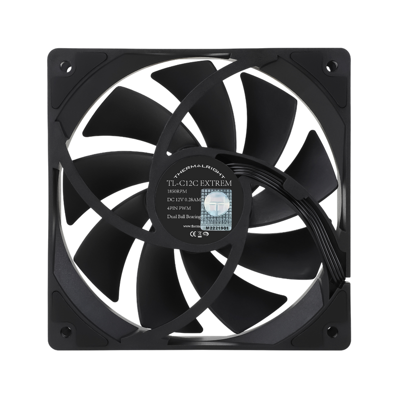 Thermalright TL-C12C Extrem 120mm CPU PWM Fan Black - 814256018982