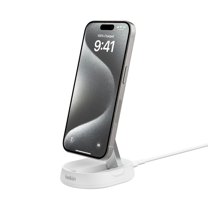 BELKIN QI2 WIRELESS CHARGING 15W TRAVEL STAND WHT - 745883868384