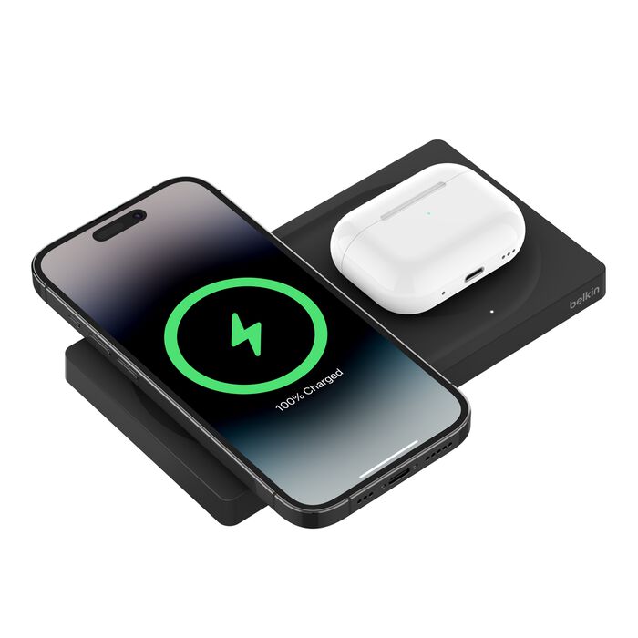 BELKIN MAGSAFE 2-IN-1 WIRELESS FLAT CHARGE PAD-BLK - 745883856275
