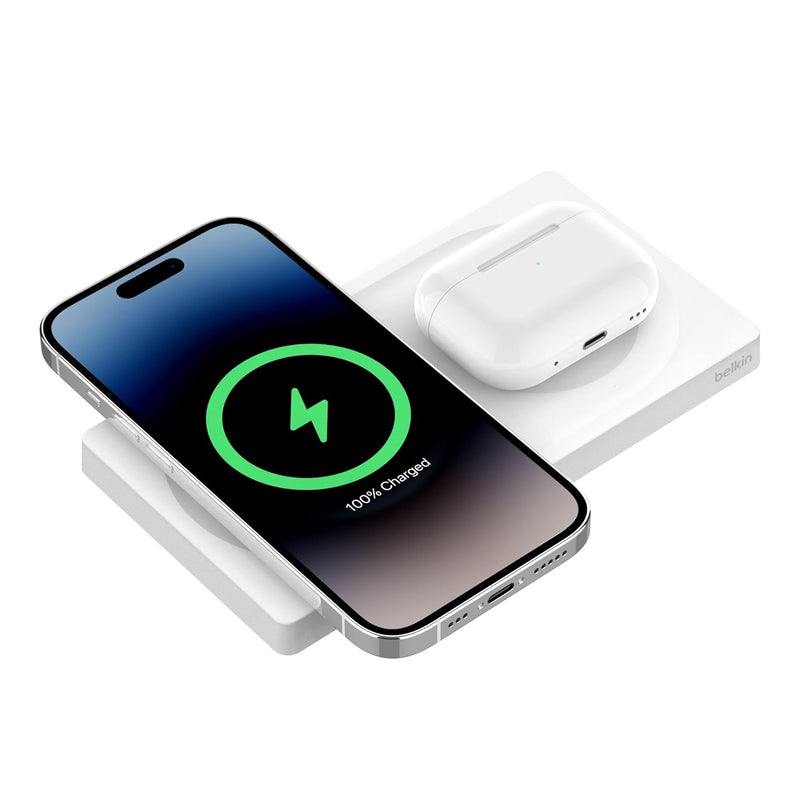 BELKIN MAGSAFE 2-IN-1 WIRELESS FLAT CHARGE PAD-WHT - 745883856282