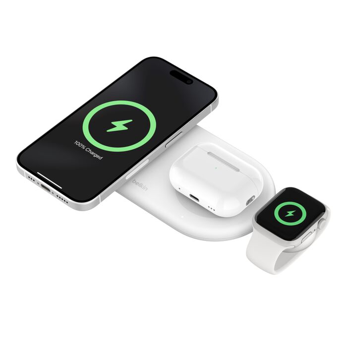 BELKIN QI2 3-IN-1 WIRELESS CHARGING PAD WHT - 745883877607