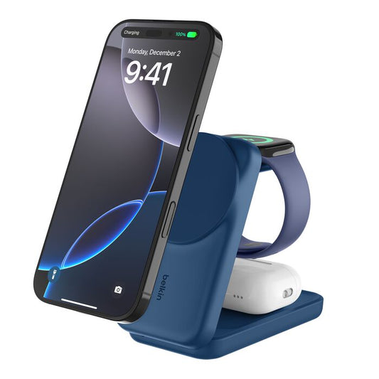 BELKIN QI2.2 25WATT 3-IN-1 WIRLESS-CHARGER SQ BLUE - 745883930944