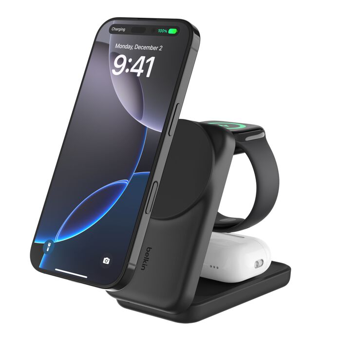 BELKIN QI2.2 25WATT 3-IN-1 WIRELESS-CHARGER SQ - 745883919758