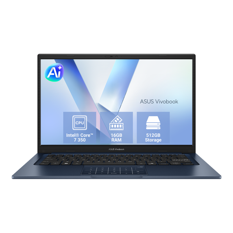 ASUS VIVOBOOK 14 X1404MA-EB176W LAPTOP (CORE 7 350 6C/16GB RAM/512GB/INTEL/14"FHD-QUIET BLUE/W11H) - X1404MA-EB176W