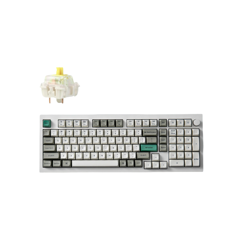 Keychron Q5 Max QMK/VIA Wireless Custom Mechanical Keyboard - Shell White - Banana - 4895248864431