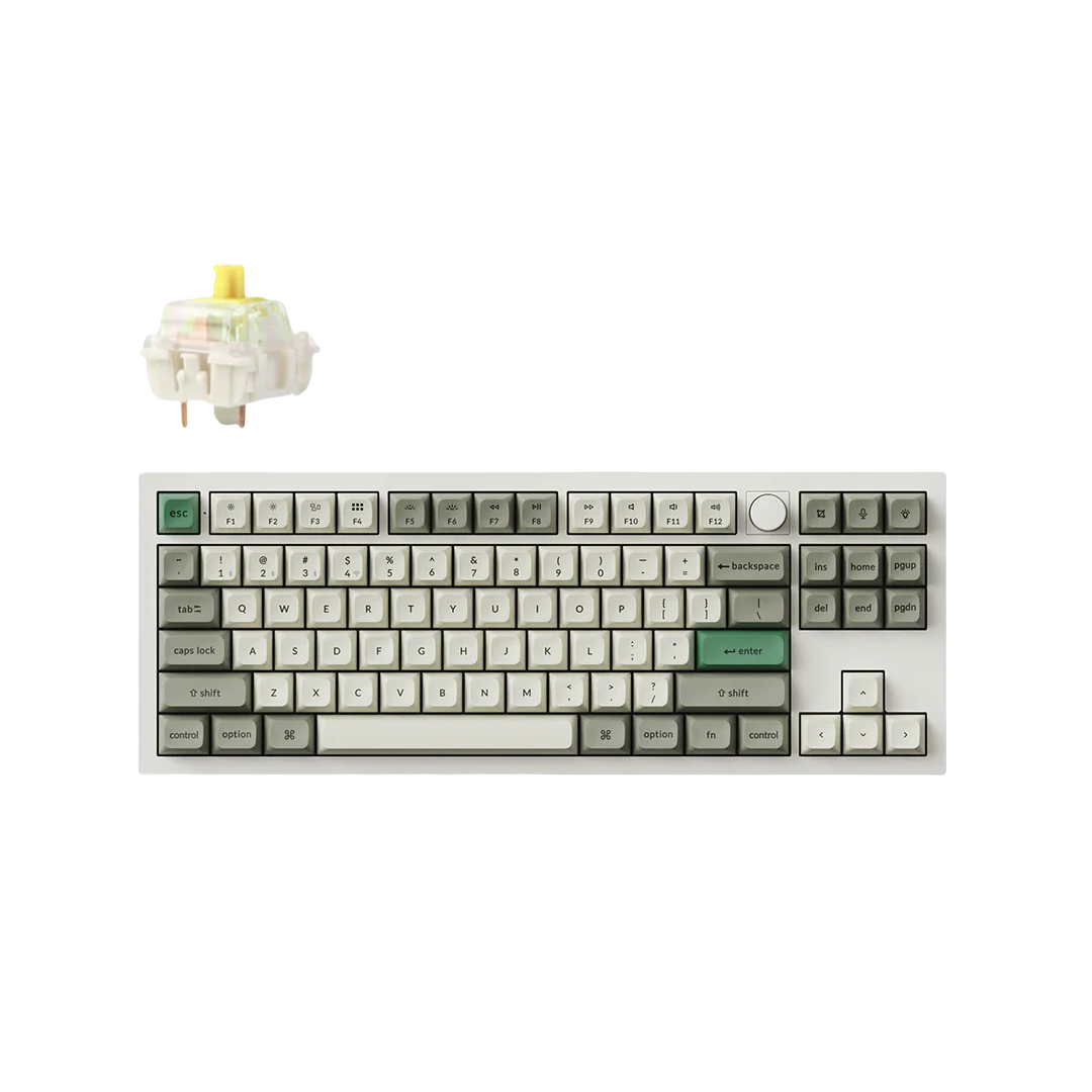 Keychron Q3 Max QMK/VIA Wireless Custom Mechanical Keyboard - Shell White - Banana Switches - 4895248865544