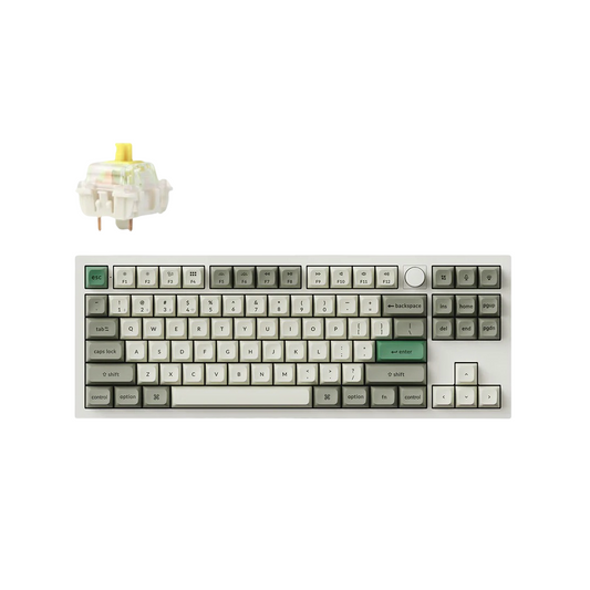 Keychron Q3 Max QMK/VIA Wireless Custom Mechanical Keyboard - Shell White - Banana Switches - 4895248865544