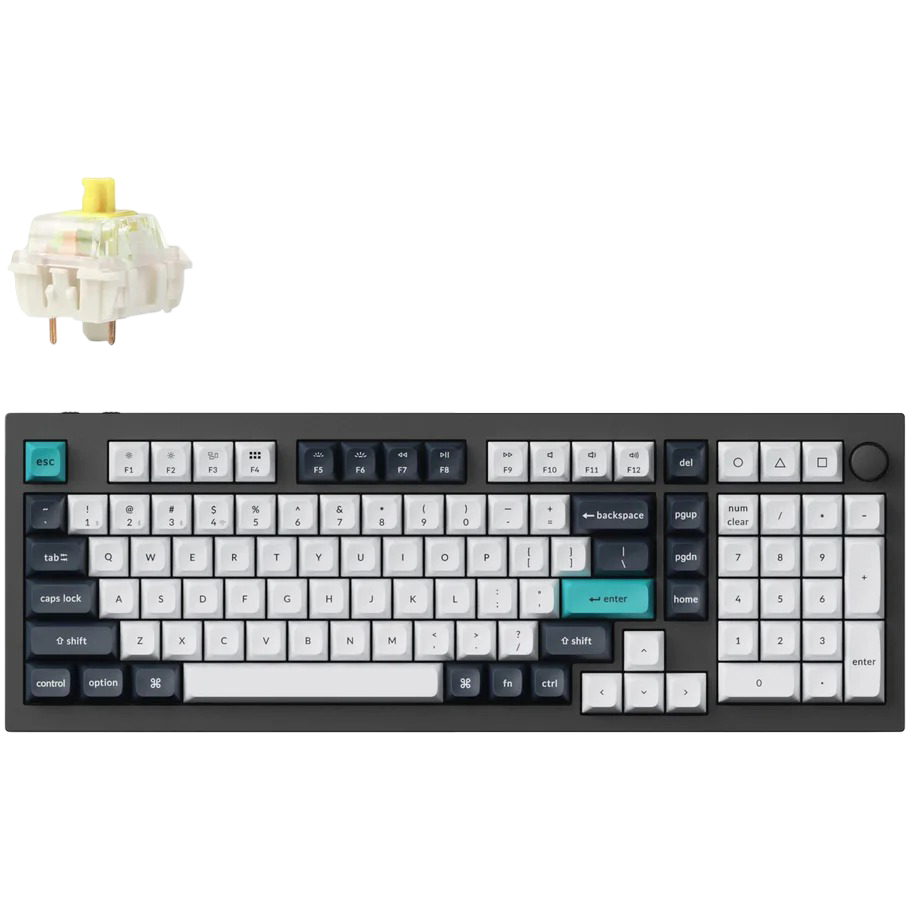 Keychron Q5 Max QMK/VIA Wireless Custom Mechanical Keyboard - Carbon Black - Banana Switches - 4895248864400