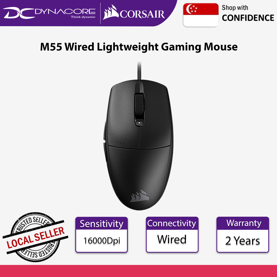 Corsair M55 Wired Lightweight Gaming Mouse Black -840006679264