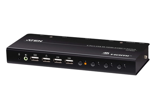 ATEN CS784H-AT-E 4-Port USB 4K HDMI KVMP™ Switch (Cables included) - 672792009563