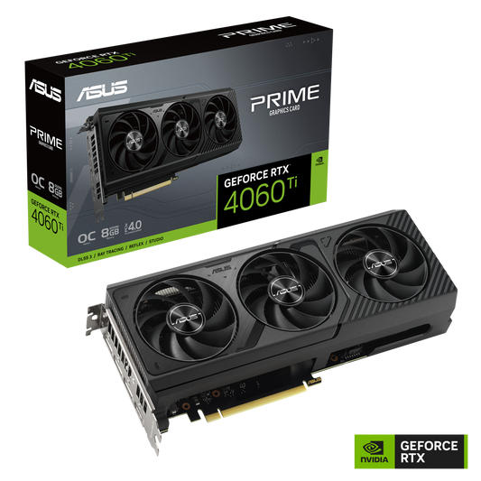 ASUS PRIME RTX4060Ti O8G OC TRIPLE FAN GDDR6 GPU(3YRS) - 4711387665992
