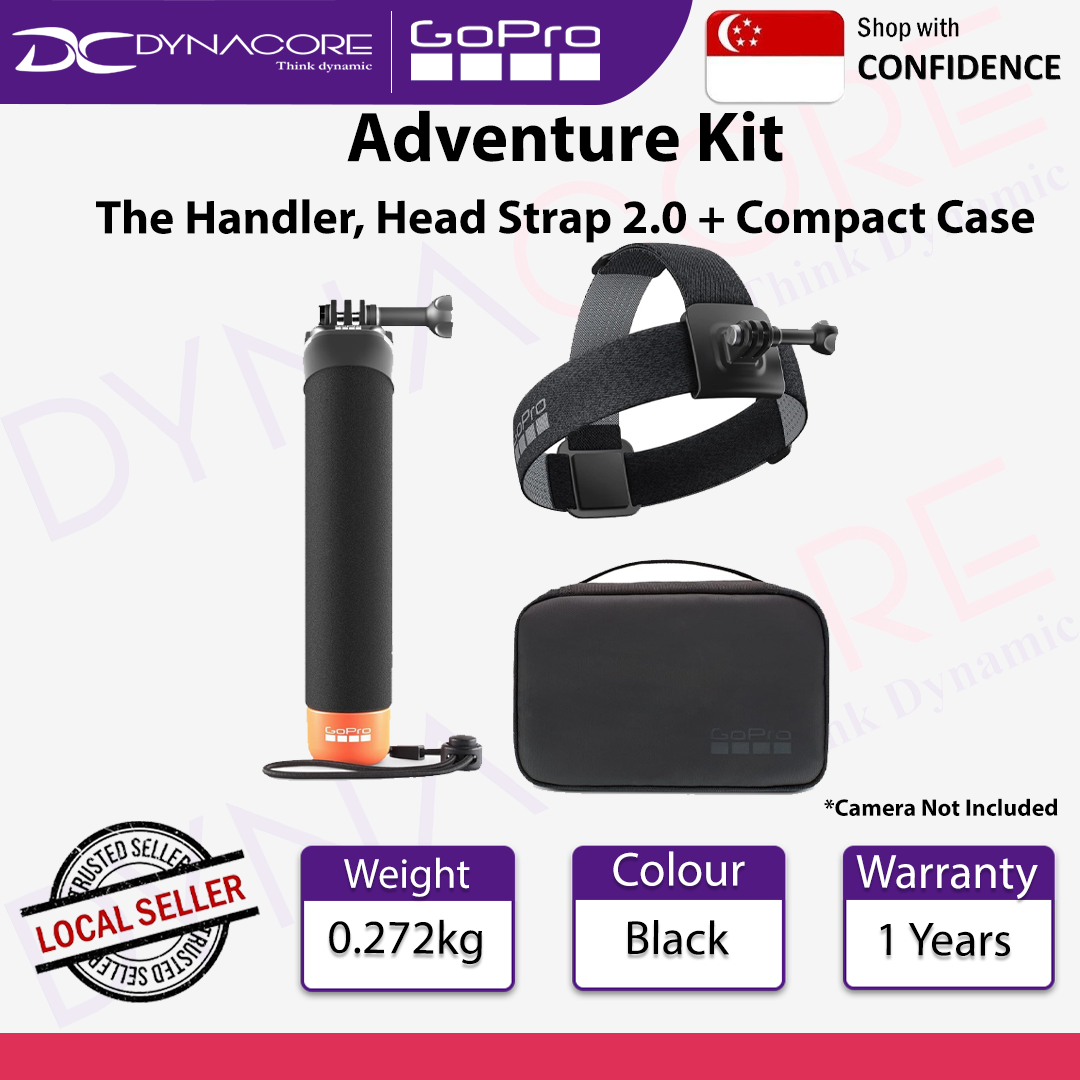 GOPRO ADVENTURE KIT, The Handler, Head Strap 2.0 + Compact Case - AKTES-003-VN - 810116383900