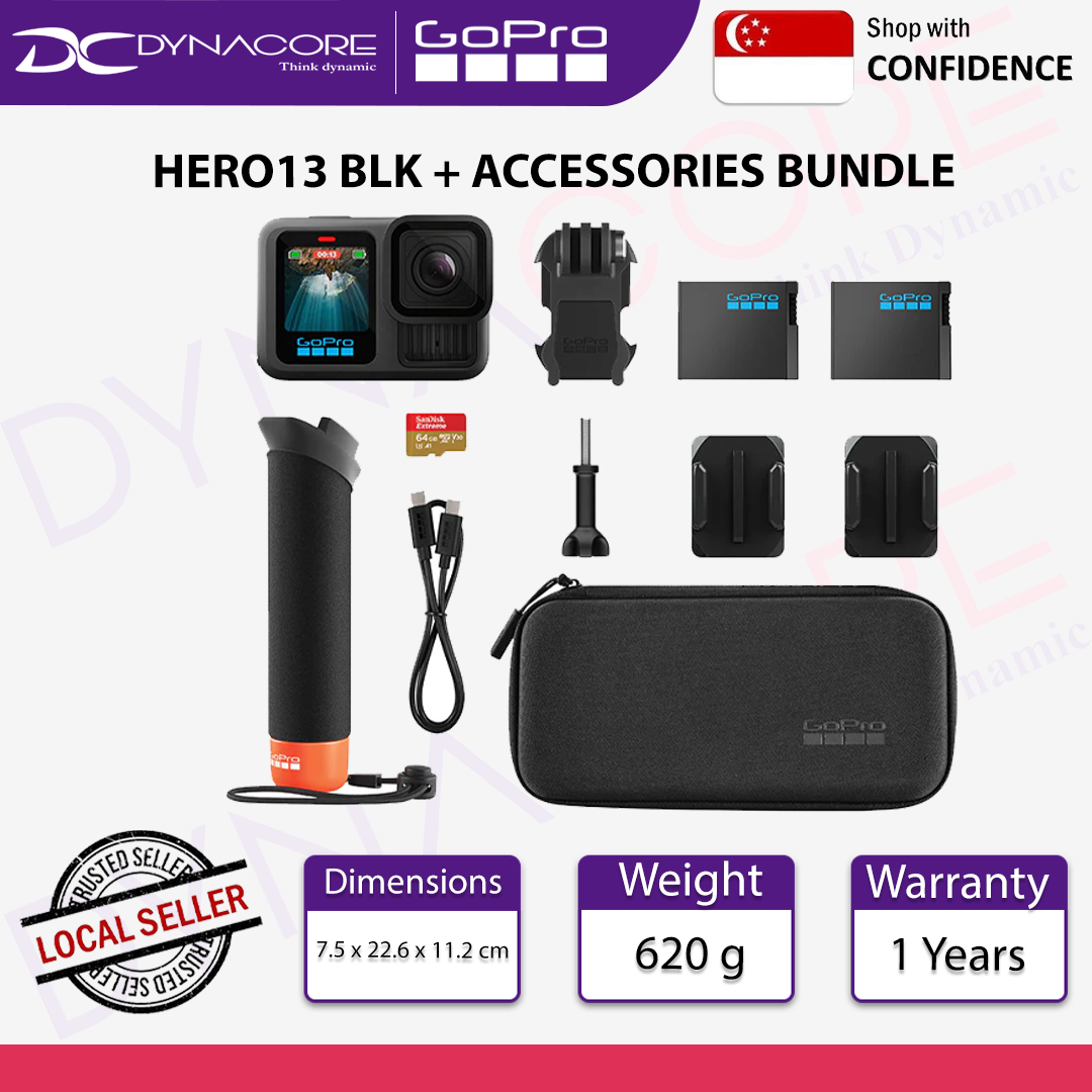 GOPRO HERO13 BLK + ACCESSORIES BUNDLE - CHDRB-131-RW - 810116381630
