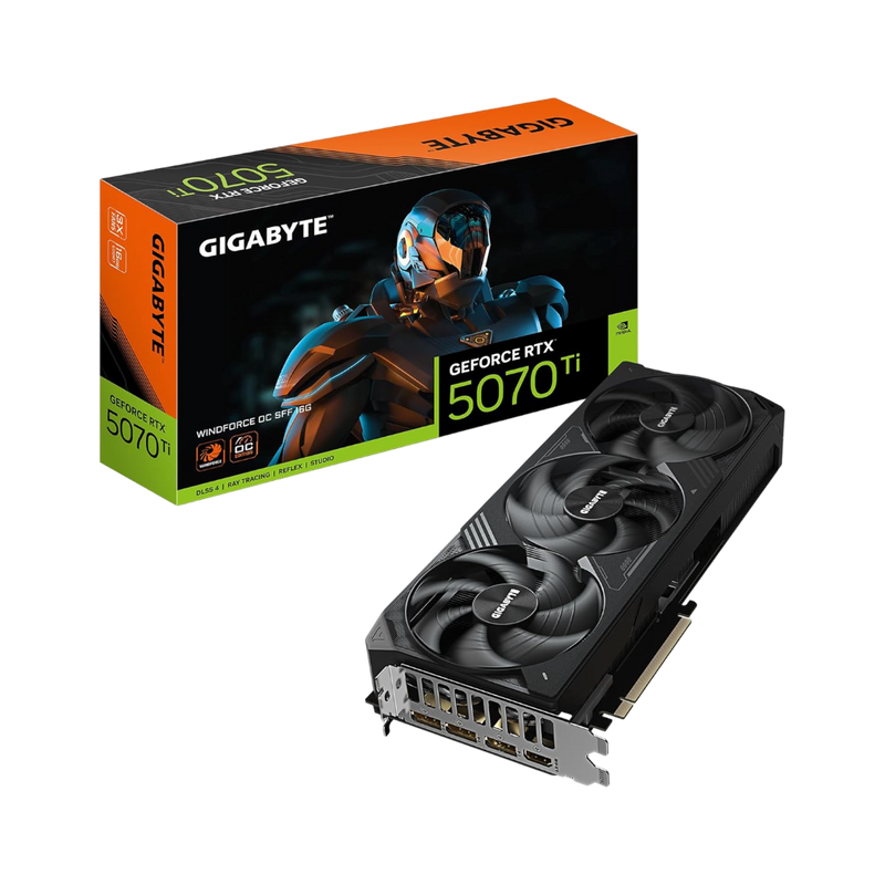 Gigabyte GeForce RTX5070Ti WINDFORCE OC SFF 16G GDDR7 Graphics Card GV-N507TWF3OC-16GD - 4719331355579