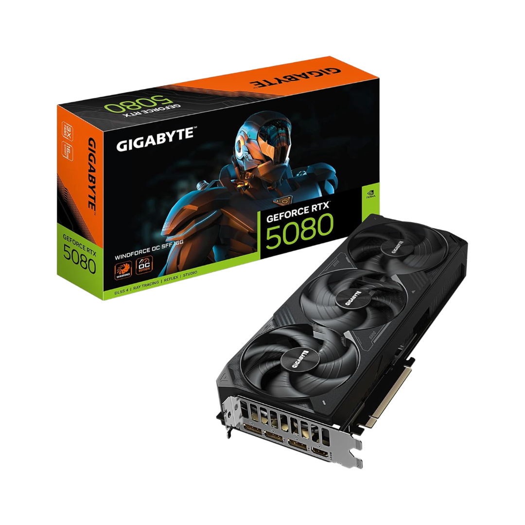 Gigabyte GeForce RTX™ 5080 WINDFORCE OC SFF 16G 16GB GDDR7 Graphics Card GV-N5080WF3OC-16GD - 4719331355845