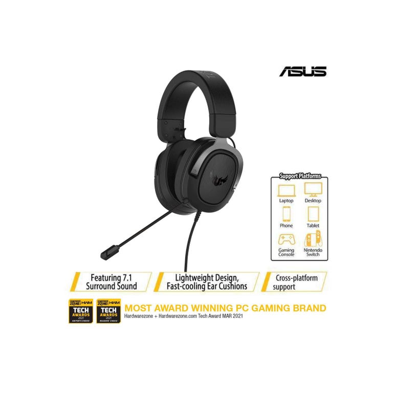 ASUS TUF GAMING H3 7.1 GAMING HEADSET (2Y) - 192876391006