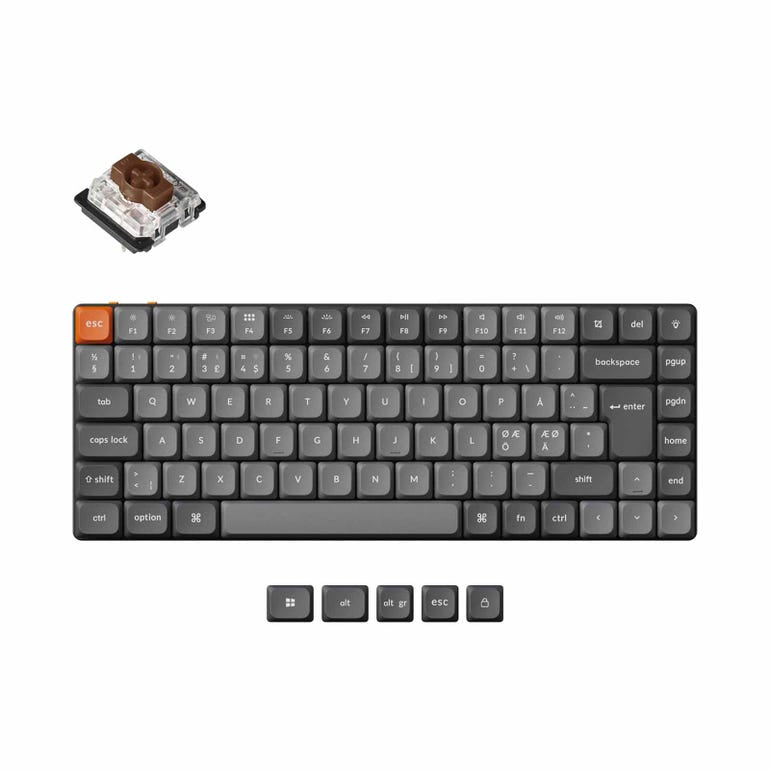 KEYCHRON KYCN-K3M-H3 KEYCHRON K3 MAX 75% 84 KEY, BLACK, BROWN SWITCH, RGB HOT-SWAP GATERON LOW PROFILE -4895248862734