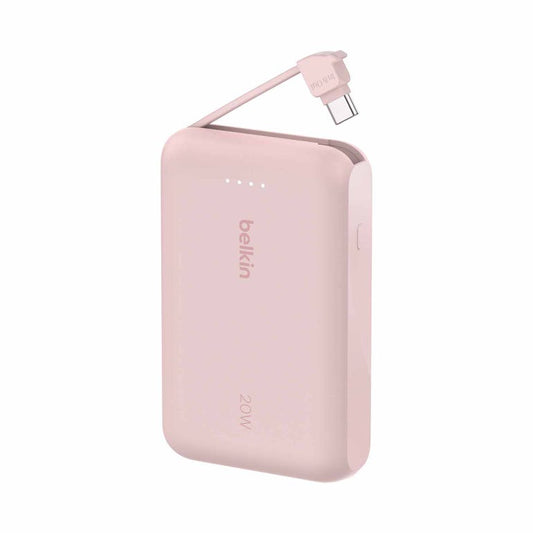 BELKIN BPB021FQPK POWERBANK 10K W/ CABLE PINK PD 20W - 745883896387