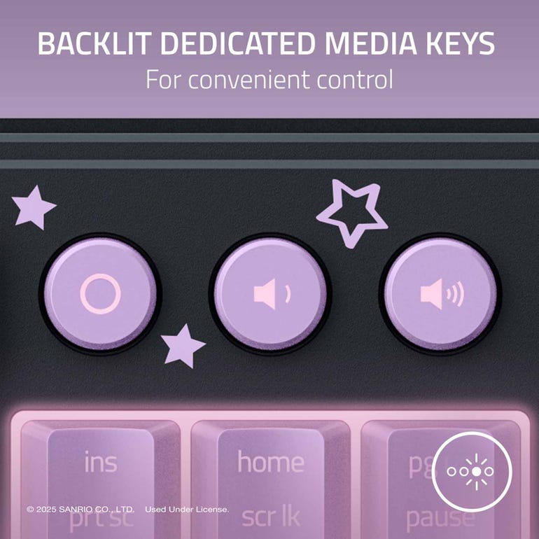 RAZER RZ03-04882000-R3M1 ORNATA V3 TENKEYLESS - LOW PROFILE GAMING KEYBOARD - US LAYOUT - KUROMI EDITION - FRML PACKAGING - 8886419349839