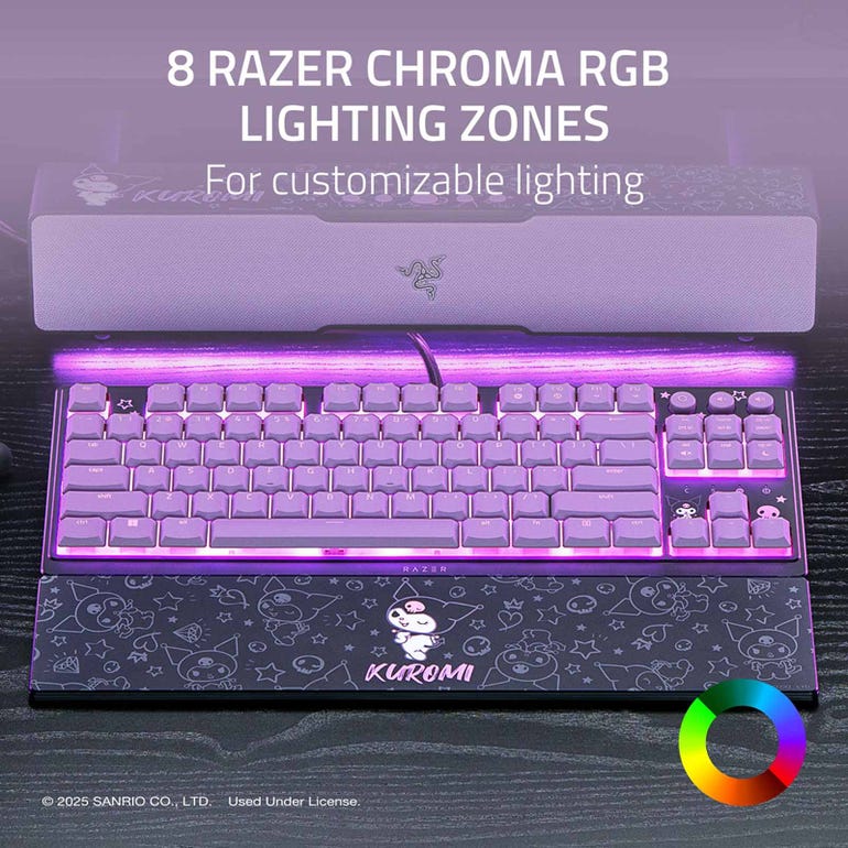 RAZER RZ03-04882000-R3M1 ORNATA V3 TENKEYLESS - LOW PROFILE GAMING KEYBOARD - US LAYOUT - KUROMI EDITION - FRML PACKAGING - 8886419349839