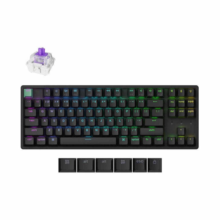 KEYCHRON KYCN-K8H-J1 K8 HE 80%TKL, 87 KEY, BLACK FULL ASSEMBLED, RGB, HOT-SWAP, HALL EFFECT KEYBOARD - STANDARD ED. - 4894979028983