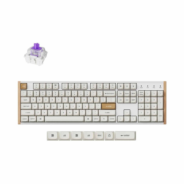 KEYCHRON KYCN-K10H-Q1 K10 HE FULL SIZE 104 KEY, WHITE FULL ASSEMBLED, RGB, HOT-SWAP, HALL EFFECT KEYBOARD - SPECIAL ED. - 4894979016829