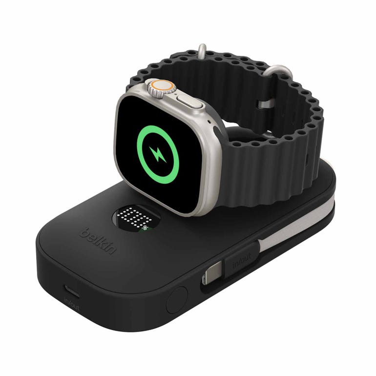 BELKIN BPD012FQBK 10K POWER BANK W/CBL & WATCH CHARGER BLACK - 745883926275