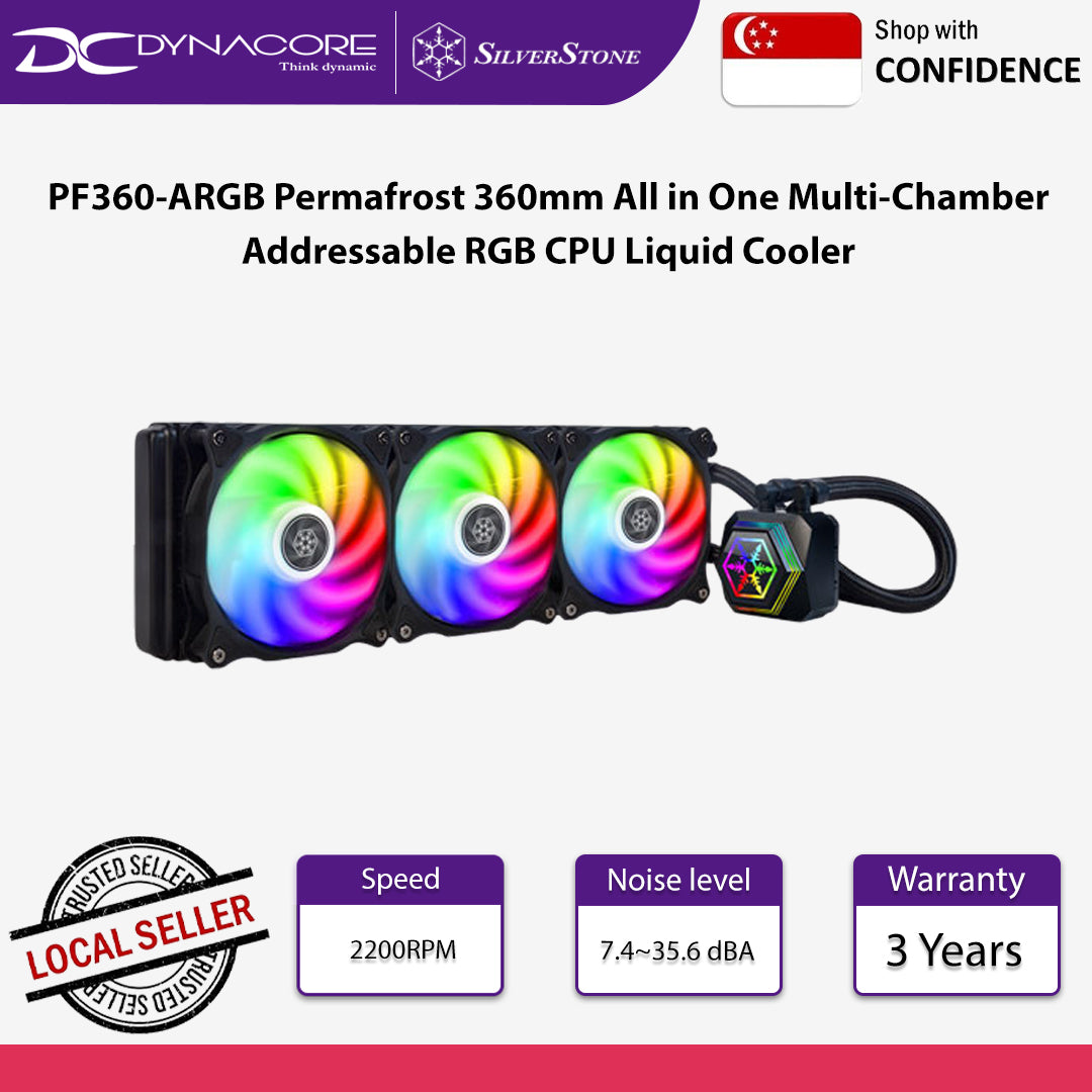SilverStone PF360-ARGB Permafrost 360mm All in One Multi-Chamber Addressable RGB CPU Liquid Cooler - SST-PF360-ARGB