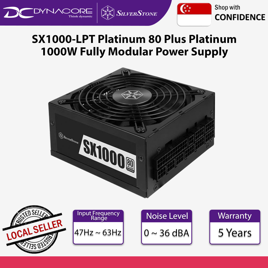 SilverStone SX1000-LPT Platinum 80 Plus Platinum 1000W Fully Modular Power Supply - SST-SX1000-LPT