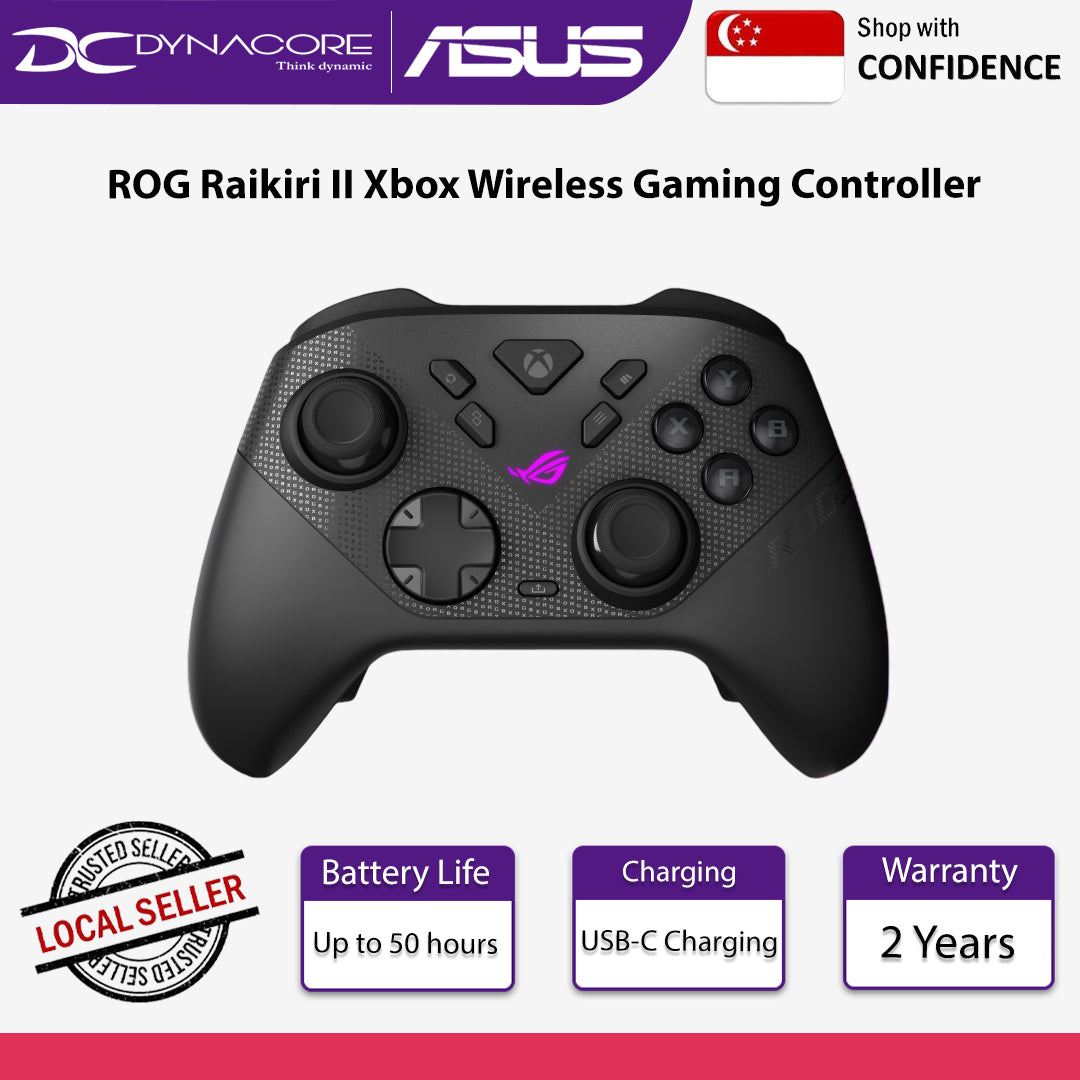 ASUS ROG Raikiri II Xbox Wireless Gaming Controller 2.4GHz BT 3.5mm TMR Joysticks - 199291150201
