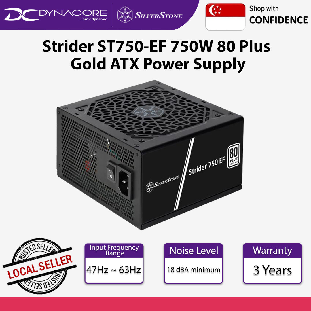 SilverStone Strider ST750-EF 750W 80 Plus Gold ATX Power Supply - SST-ST750-EF