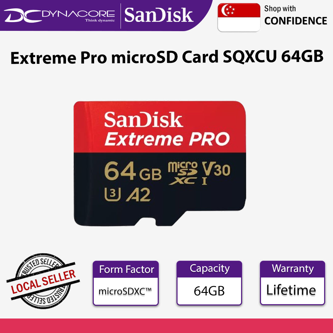 SanDisk Extreme Pro microSD Card SQXCU 64GB - 619659188573