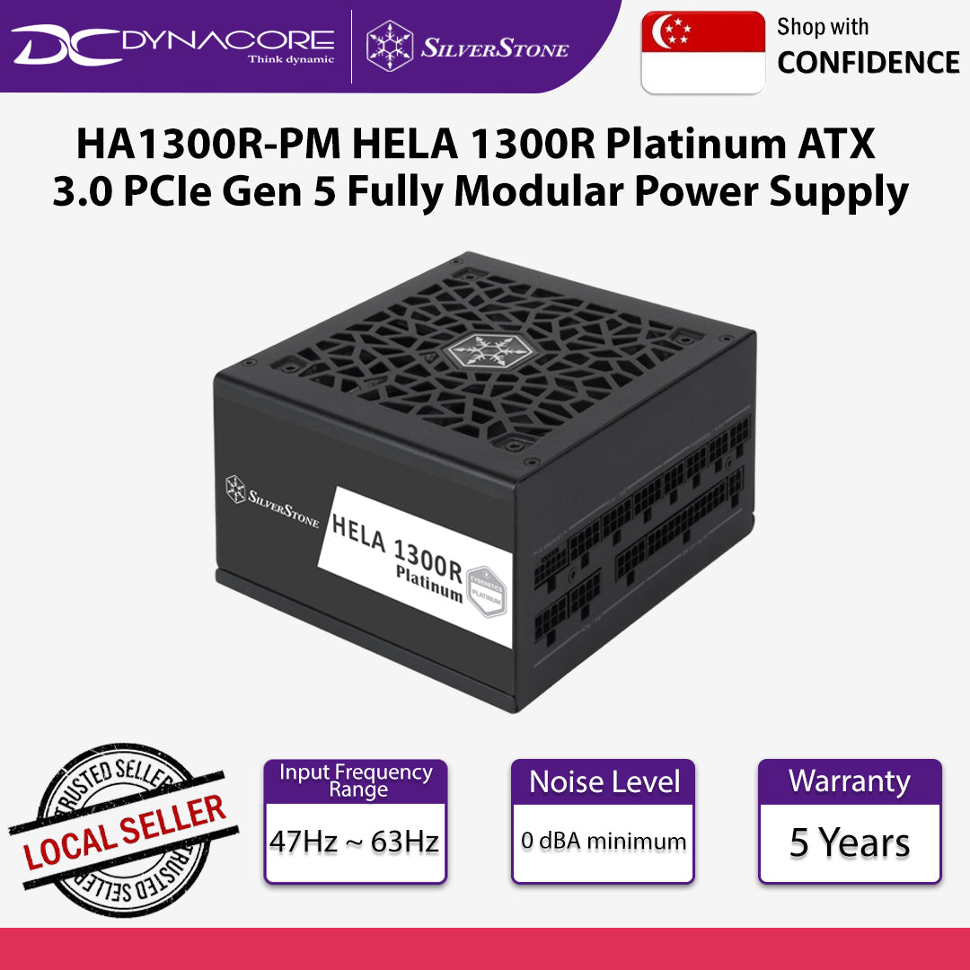 SilverStone HA1300R-PM HELA 1300R Platinum ATX 3.0 PCIe Gen 5 Fully Modular Power Supply - SST-HA1300R-PM