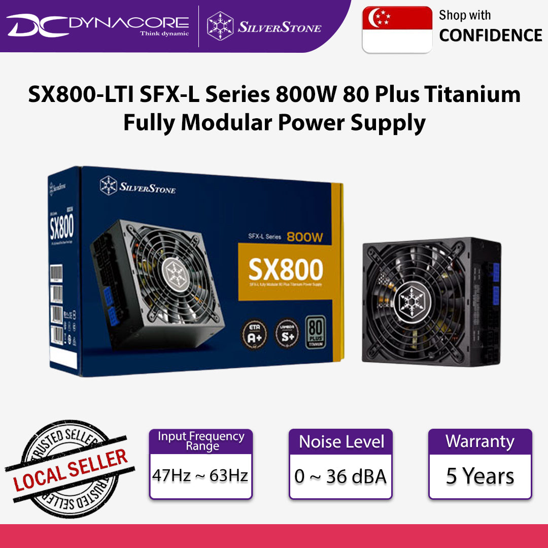 SilverStone SX800-LTI SFX-L Series 800W 80 Plus Titanium Fully Modular Power Supply - SST-SX800-LTI