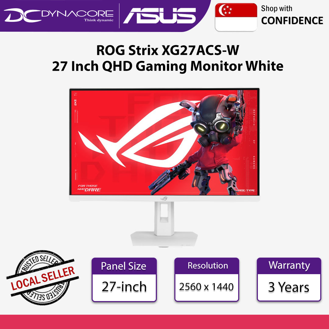 ASUS ROG Strix XG27ACS-W Gen2 (XG27ACSR-W) 27 Inch QHD 220Hz 0.3ms Fast IPS Gaming Monitor White - XG27ACSR-W