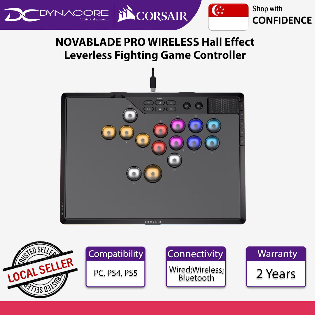 Corsair Novablade Pro Wireless Hall Effect Leverless Game Controller For PS5/PC - 840440401735