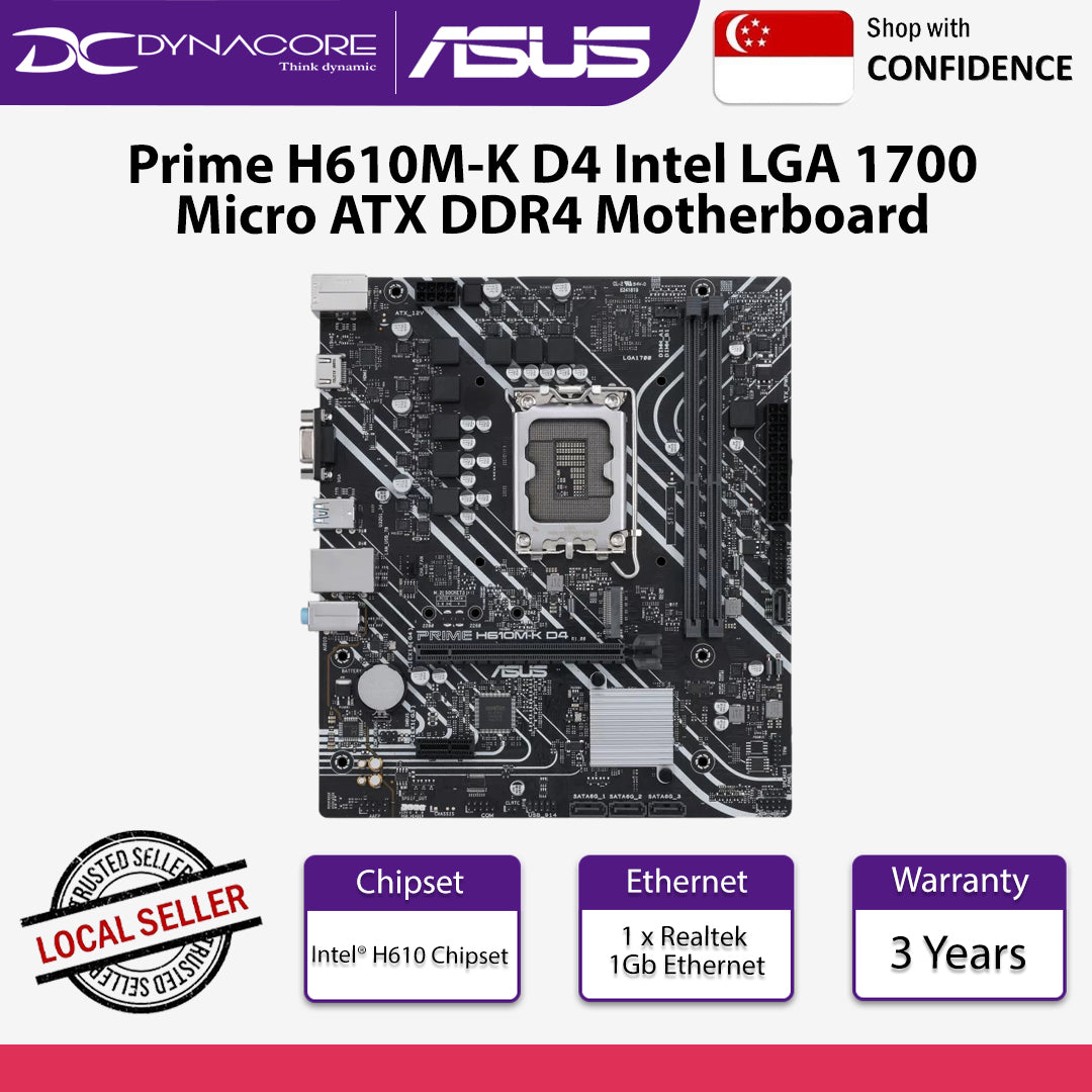 ASUS Prime H610M-K D4 Intel LGA 1700 Micro ATX DDR4 Motherboard - 4711081565505