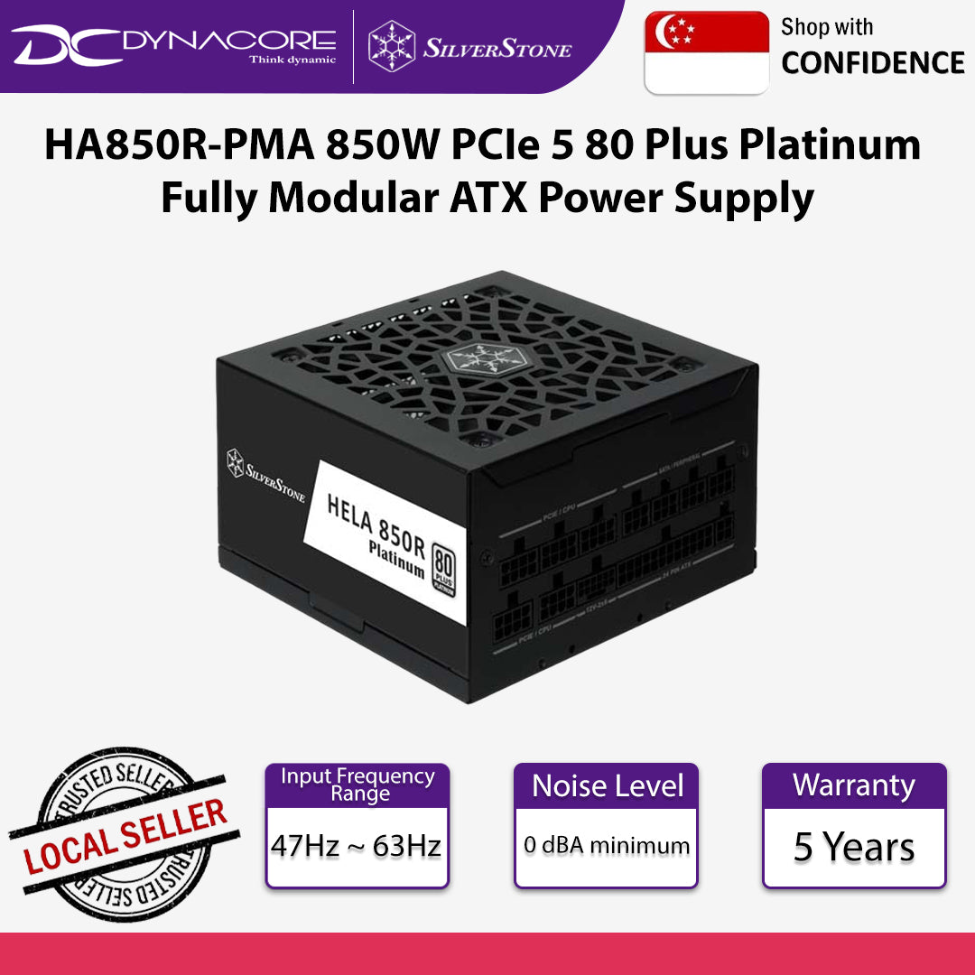 SilverStone HA850R-PMA 850W PCIe 5 80 Plus Platinum Fully Modular ATX Power Supply - SST-HA850R-PMA