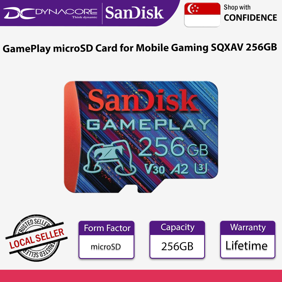 SanDisk GamePlay microSD Card for Mobile Gaming SQXAV 256GB - 619659208721