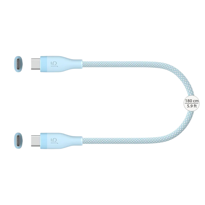 J5create USB-C® 60W Ultra Soft Double-Braided Fast Charging Cable (Airy Blue) - JUCX18L18C - 4712795088526