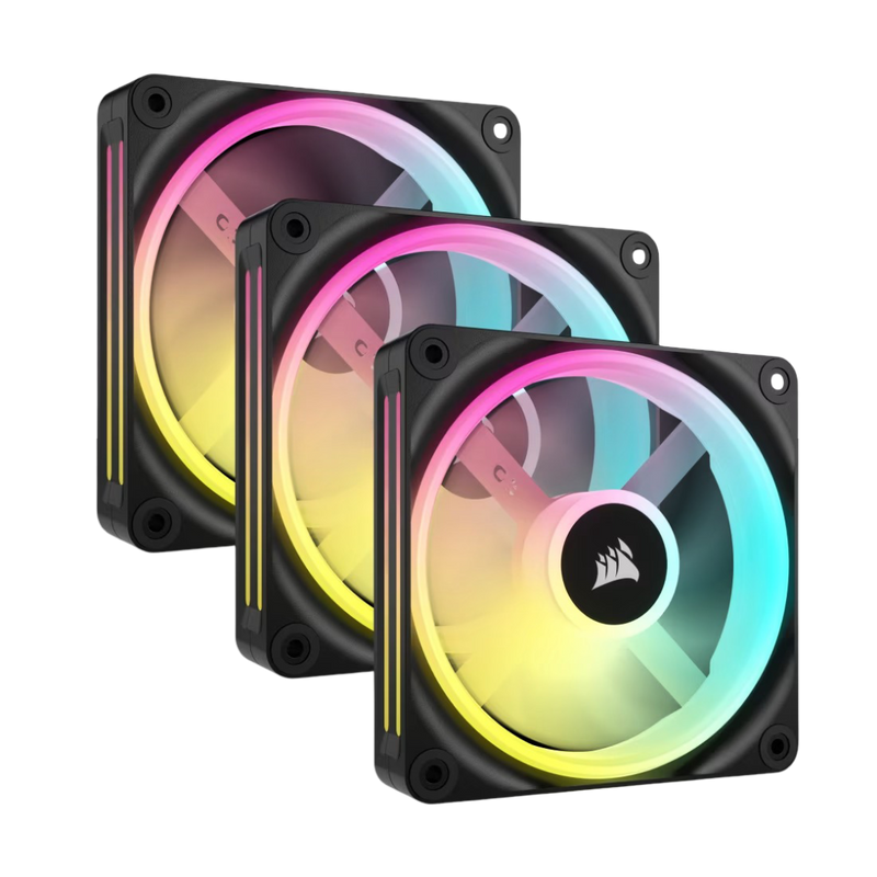 Corsair iCUE LINK QX120 RGB 120mm Magnetic Dome RGB Fan Starter Kit Triple Pack - Black -  840006697947