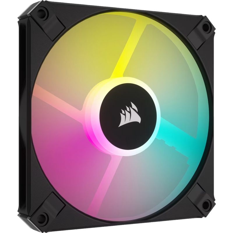 Corsair iCUE AF120 RGB SLIM 120mm PWM Fluid Dynamic RGB Fan Single Pack - Black - 840006693741