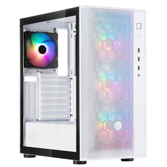 SilverStone FAR1W-PRO-V2 Stylish and Distinct Tempered Glass Mid Tower ATX Computer Case White - SST-FAR1W-PRO-V2